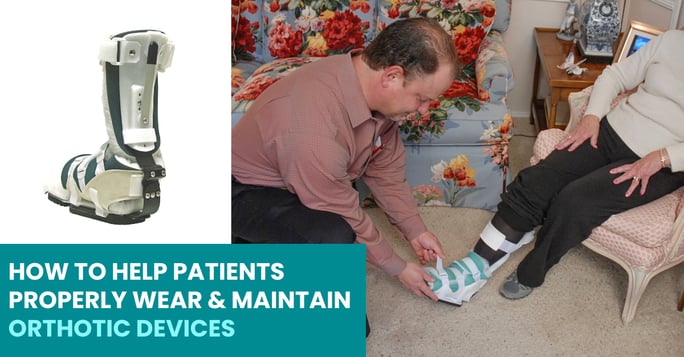 An orthotist helps a patient adjust ankle foot orthoses from Anatomical Concepts, Inc.